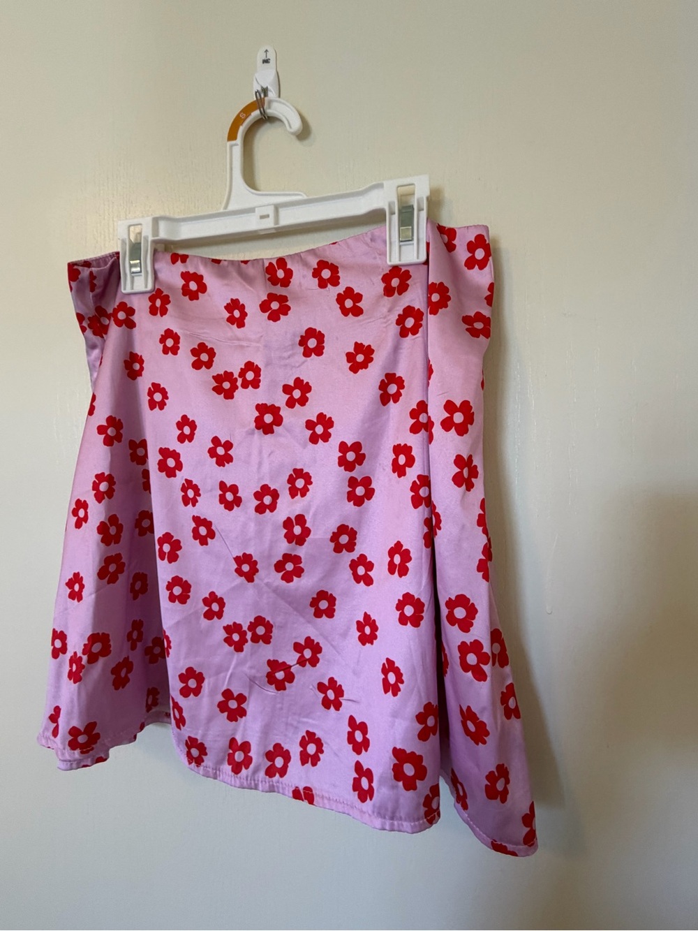 Princess Polly Pink A-Line Skirt with Red Floral Print